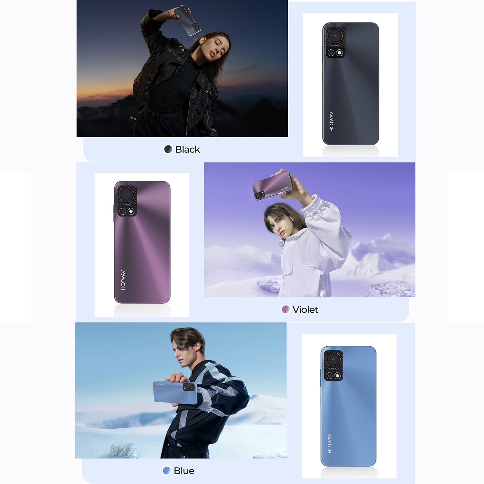 HOTWAV Note 13, 4GB+128GB, Side Fingerprint Identification, 6.6 inch Android 13 T606 Octa Core up to 1.6GHz, Network: 4G, OTG(Violet)