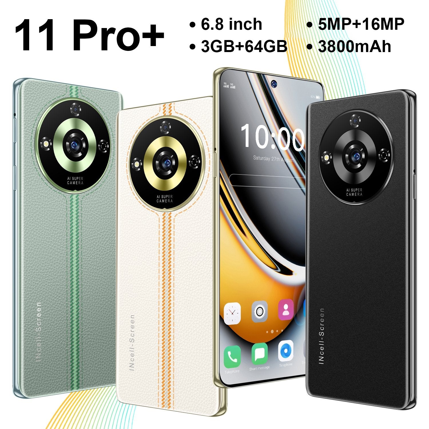 ZKV6 / 11 Pro+, 3GB+64GB, 6.8 inch Screen, Face Identification, Android 10.0 MTK6737 Quad Core, Network: 4G, OTG, Dual SIM(Black)
