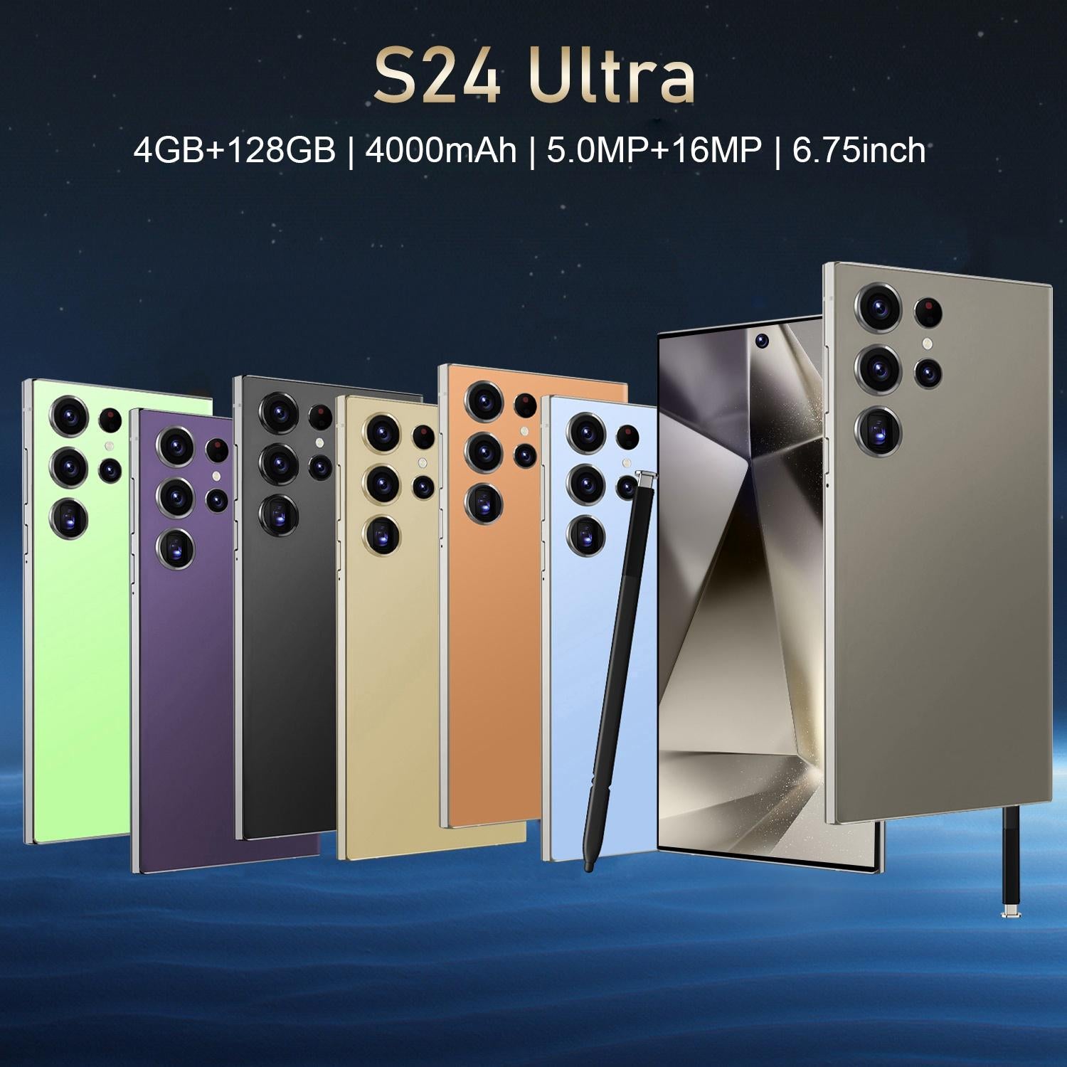S24 Ultra / S7, 4GB+128GB, 6.75 inch Android 10 MTK6750 Octa Core, Network: 4G, Dual SIM, Plug:AU Plug(Gold)