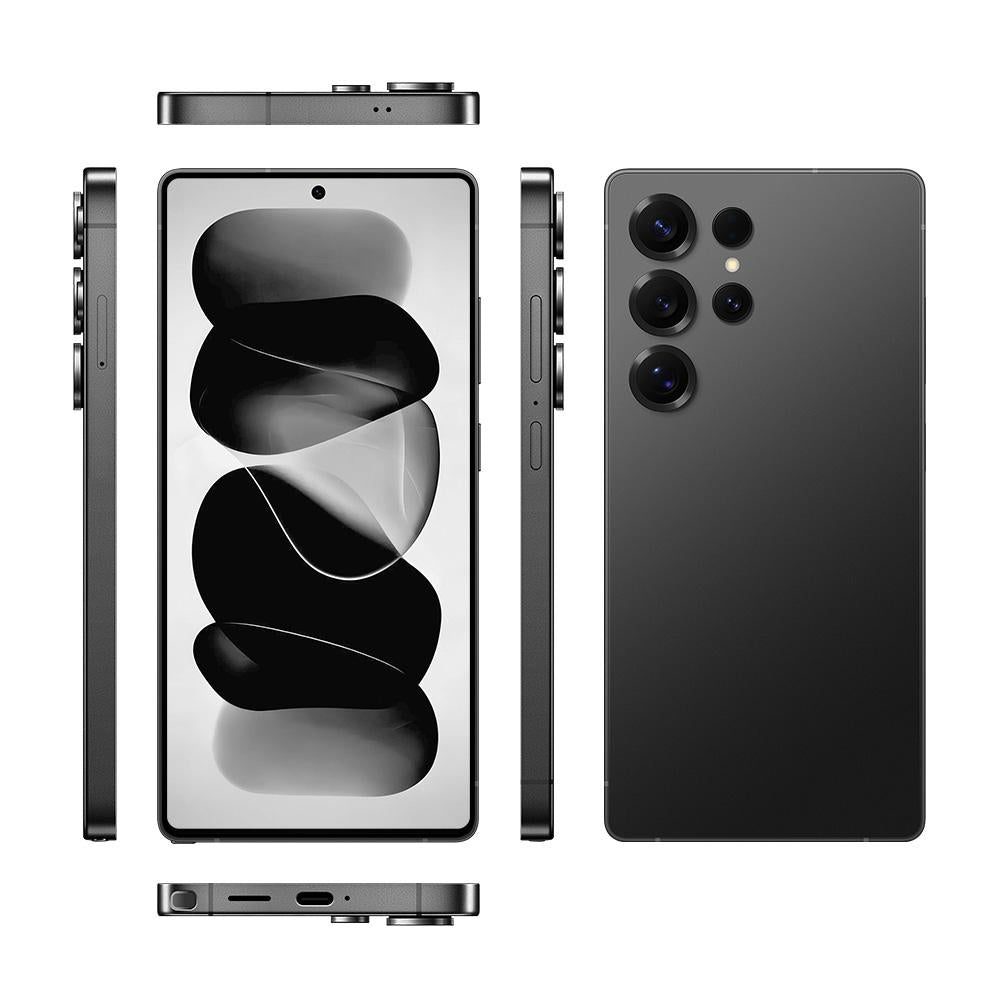 S25 Ultra / Q25, 4GB+64GB, 6.75 inch Android 12 MTK6762 Octa Core, Network: 4G, Dual SIM, with Stylus Pen, Plug:US Plug(Titanium Black)
