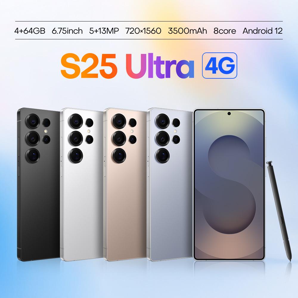 S25 Ultra / Q25, 4GB+64GB, 6.75 inch Android 12 MTK6762 Octa Core, Network: 4G, Dual SIM, with Stylus Pen, Plug:EU Plug(Titanium Pink Gold)