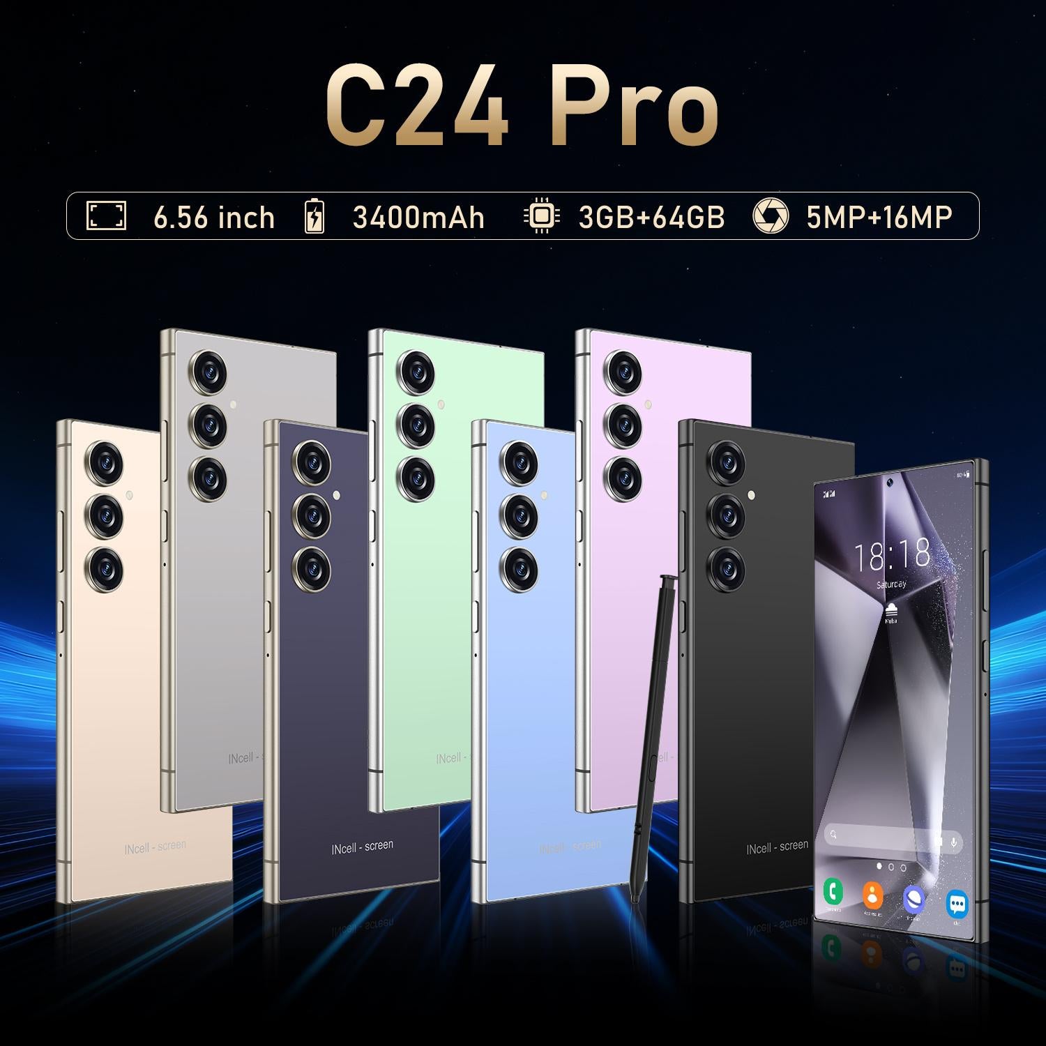 C24 Pro / S3-3, 3GB+64GB, 6.56 inch Android 10 MTK6739 Quad Core, Network: 4G, Dual SIM, Plug:AU Plug(Purple)