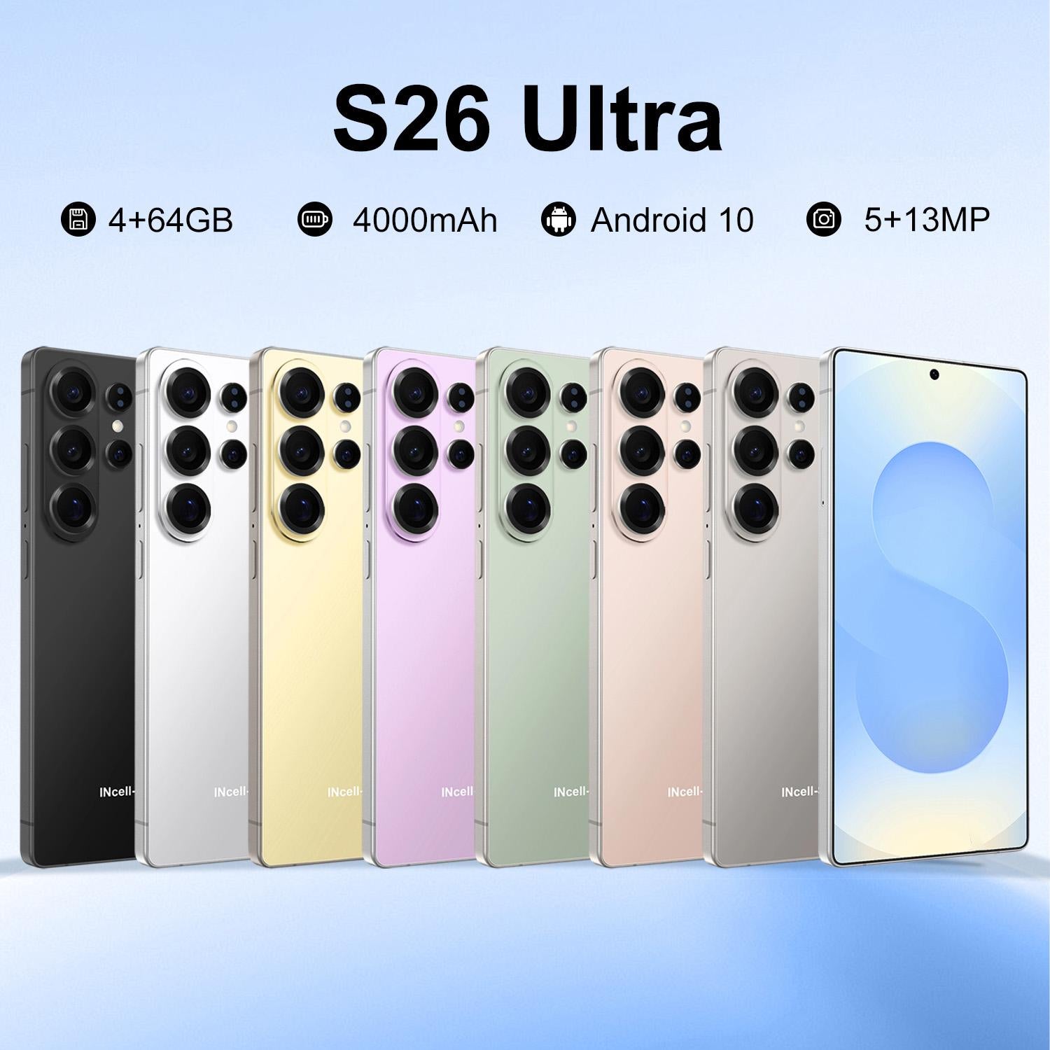 S26 Ultra / B9S, 4GB+64GB, 6.75 inch Android 10 MTK6739 Quad Core, Network: 4G, OTG, Dual SIM, Plug:US Plug(Gold)