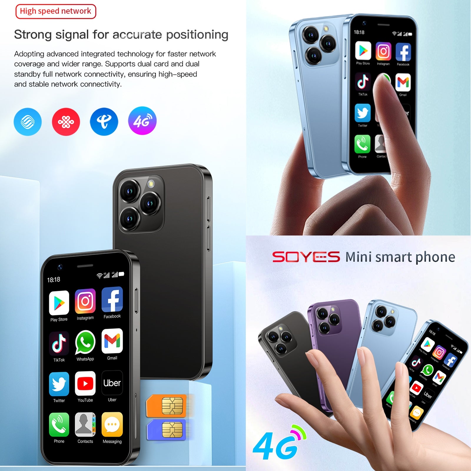 SOYES XS16, 3GB+64GB, 3.0 inch Android 10.0 MTK6737 Quad Core, Bluetooth, WiFi, Network: 4G, Dual SIM, Support Google Play Store (Black)
