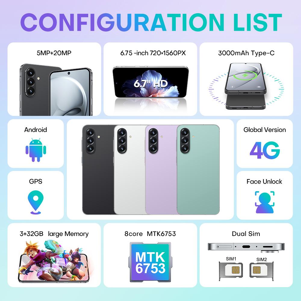 A56 / F56, 3GB+32GB, 6.75 inch Android 8.1 MTK6753 Octa Core, Network: 4G, Dual SIM, AU Plug (Black)