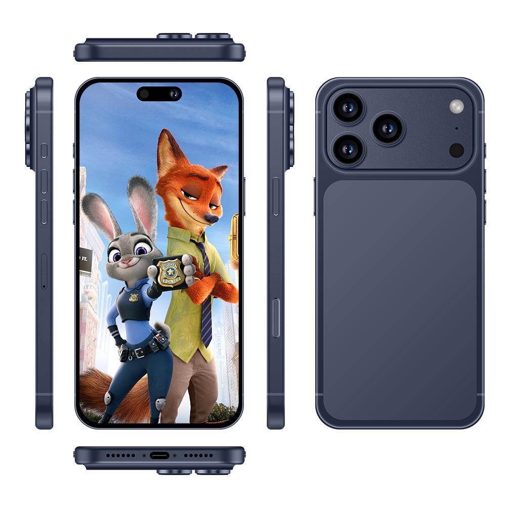 i17 Pro Max / A19, 4GB+64GB, 6.85 inch Android 8.1 MTK6762 Octa Core, Network: 4G, Dual SIM, UK Plug (Blue)