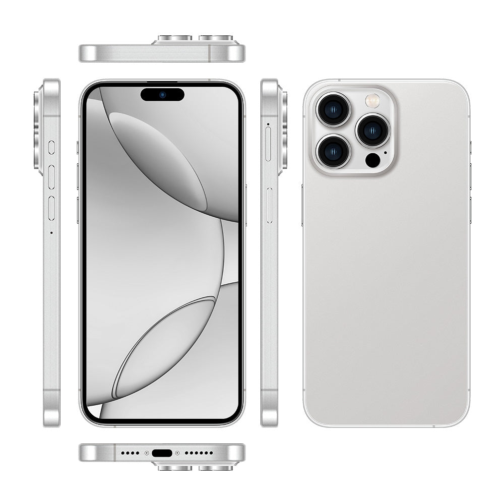 i16 Pro Max / Q5A, 6GB+128GB, 6.5 inch Screen, Face Identification, Android 10 MTK6762 Octa Core, OTG, NFC, Network: 4G, Dual SIM, US Plug (White)