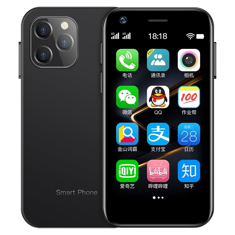 SOYES XS12, 3GB+32GB,  3.0 inch Android 9.0 MTK6737M Quad Core up to 1.1GHz, Bluetooth, WiFi, FM, Network: 4G, Dual SIM(Black)