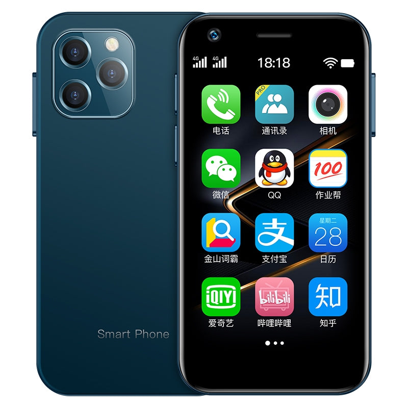 SOYES XS12, 3GB+32GB, 3.0 inch Android 9.0 MTK6737M Quad Core up to 1.1GHz, Bluetooth, WiFi, FM, Network: 4G, Dual SIM(Blue)