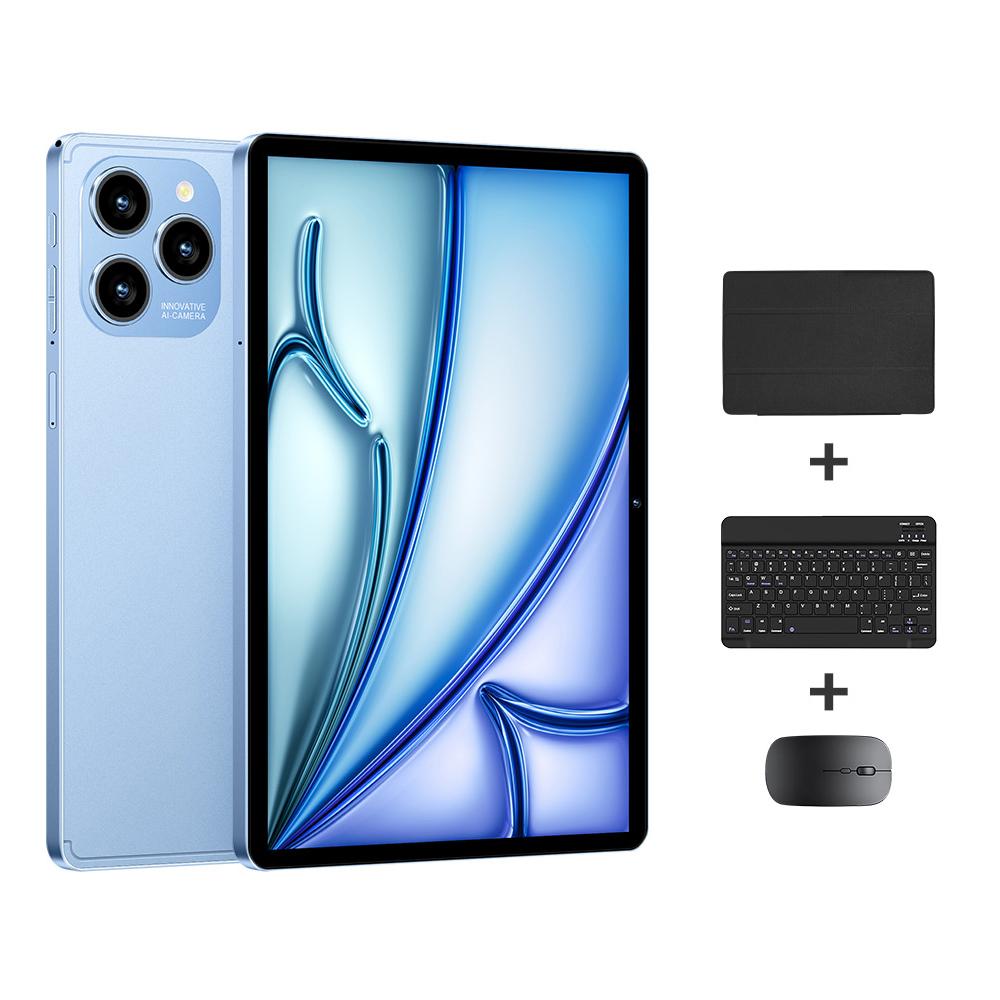 Pad 8 Pro 10.1 inch 4G LTE Tablet PC Combo Set, 4GB+32GB, Android 10 MT6755 Octa Core, with Keyboard / Mouse / Leather Case, EU Plug (Blue)