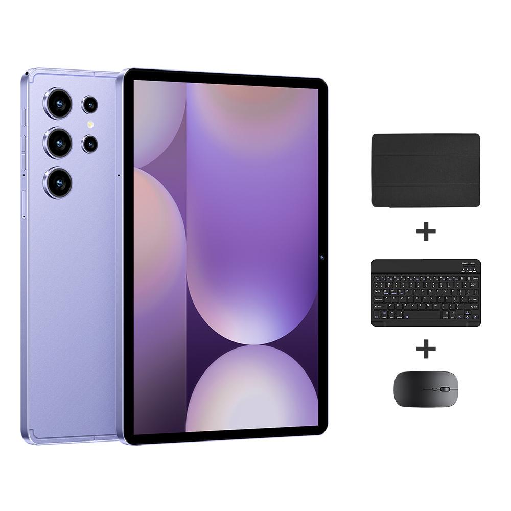 Pad 9 Pro 10.1 inch 4G LTE Tablet PC Combo Set, 4GB+32GB, Android 10 MT6755 Octa Core, with Keyboard / Mouse / Leather Case, EU Plug (Purple)