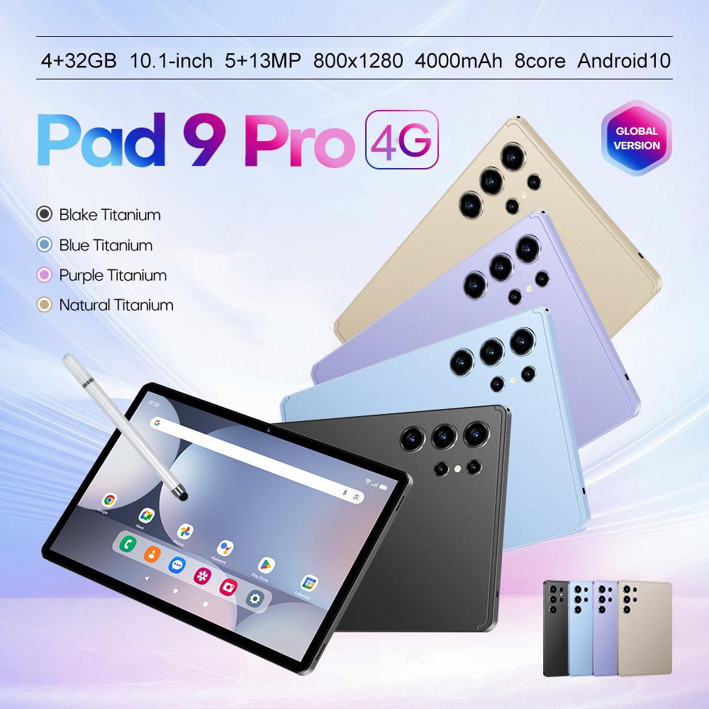 Pad 9 Pro 10.1 inch 4G LTE Tablet PC Combo Set, 4GB+32GB, Android 10 MT6755 Octa Core, with Keyboard / Mouse / Leather Case, UK Plug (Gold)